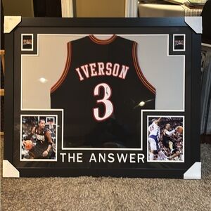 Allen Iverson Signed Jersey Framed Display